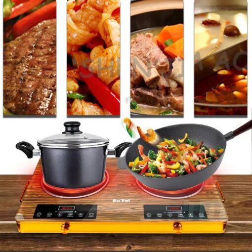 3500W Electric Induction Cooker Hot Plate,Countertop Stove Double Burner for Cooking,Infrared Ceramic Hot Plates Double Cooktop - Image 3