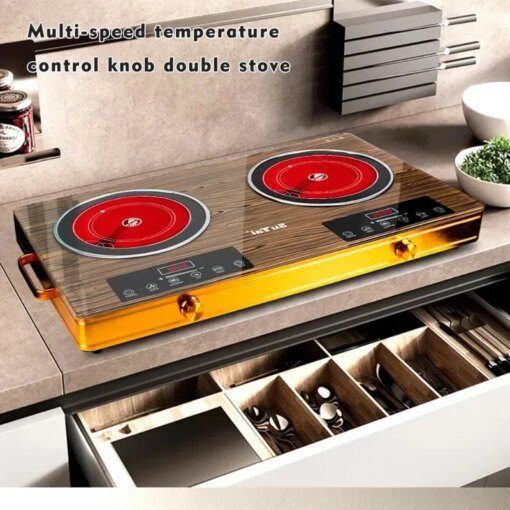 3500W Electric Induction Cooker Hot Plate,Countertop Stove Double Burner for Cooking,Infrared Ceramic Hot Plates Double Cooktop - Image 4